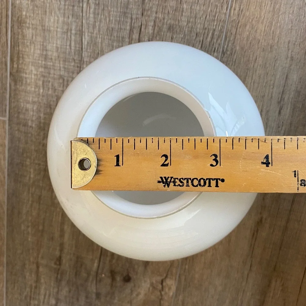 Vintage White Milk Glass Schoolhouse Lamp Shade 3-4 Inch Fitter Replacement